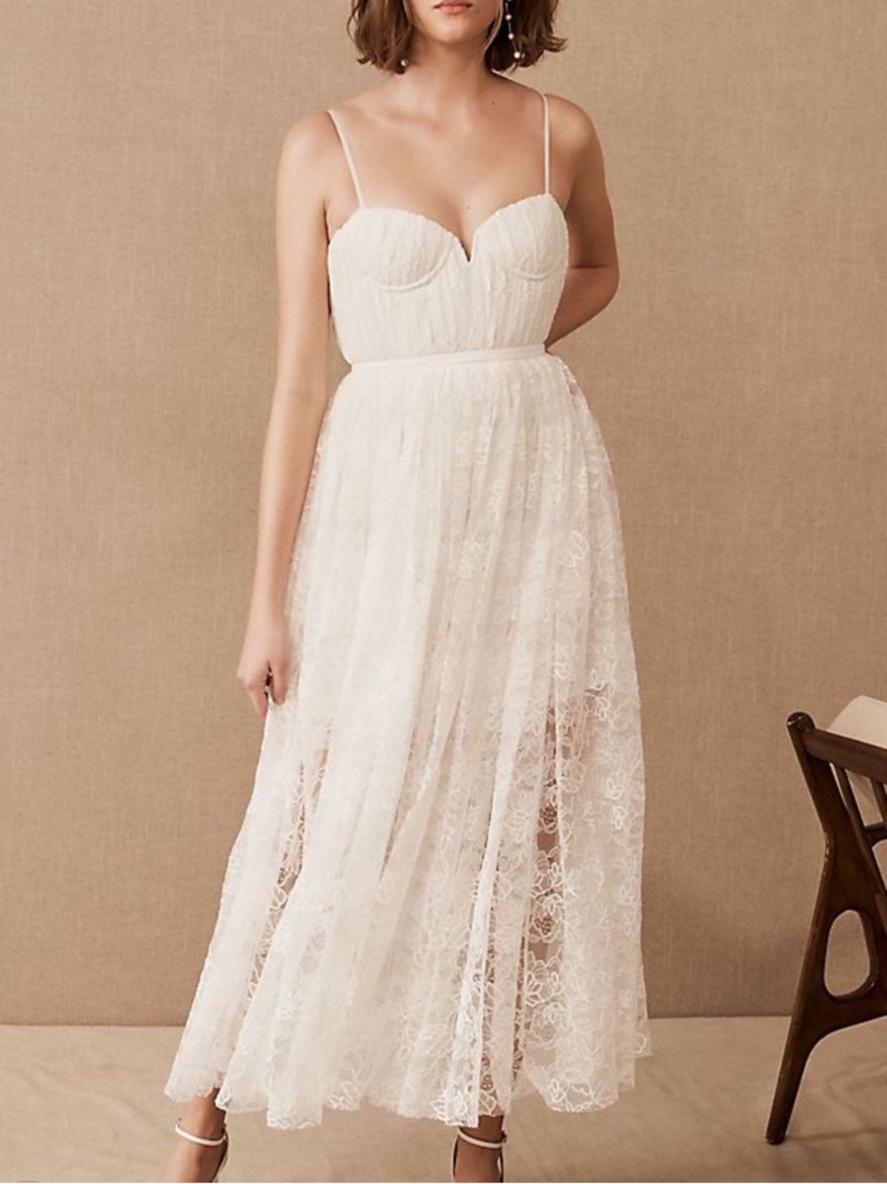Sau Lee Selena  Lace Midi Dress